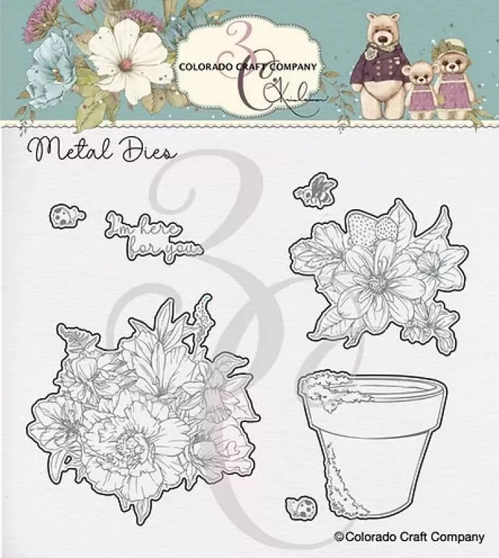 Flower Pot Stamp & Die Bundle Colorado Craft Company 1