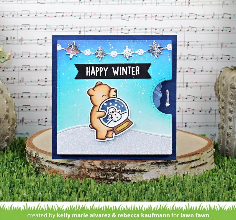 Little Snow Globe: Bear Clear Stamps Lawn Fawn 2