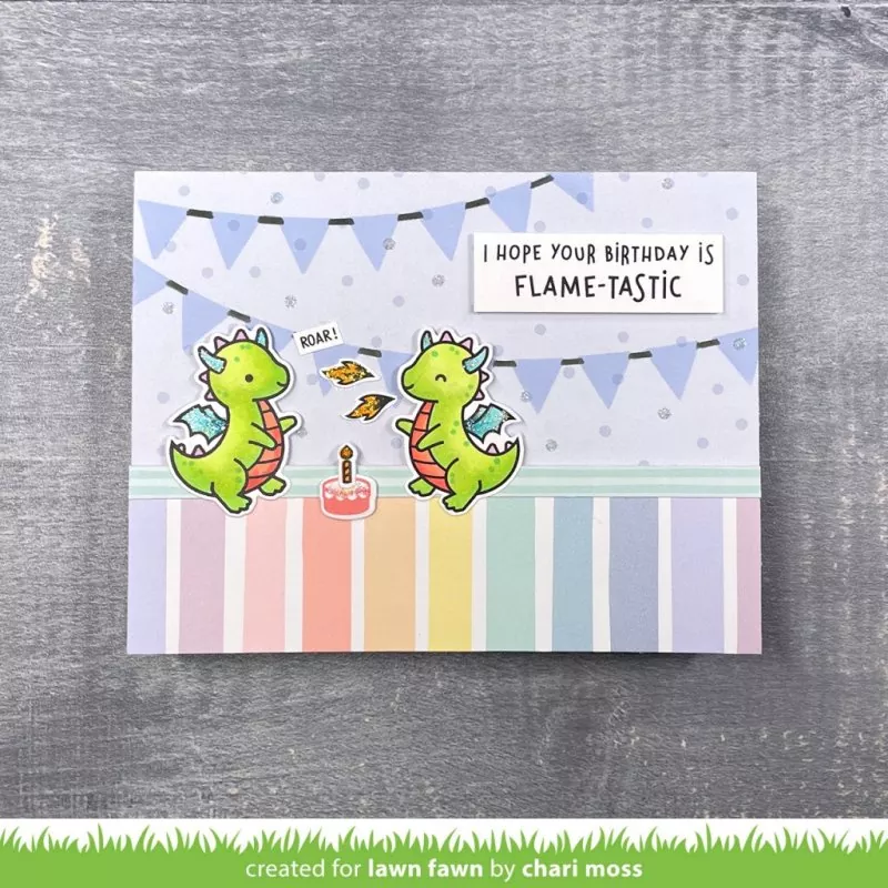 Little Dragon Flip-Flop Clear Stamps Lawn Fawn 1