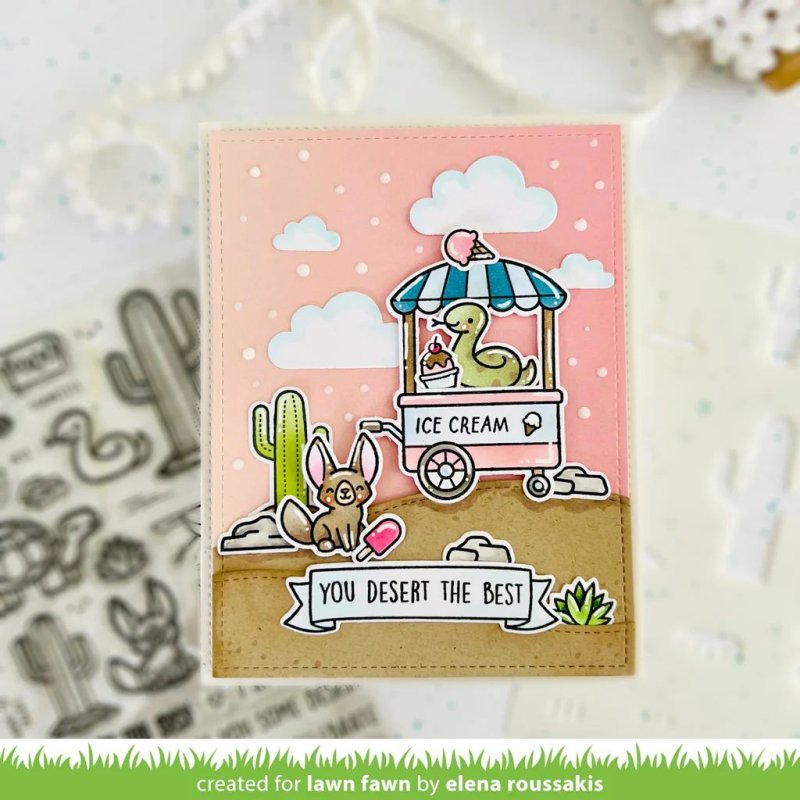 Treat Cart Coloring Stencils Lawn Fawn 2