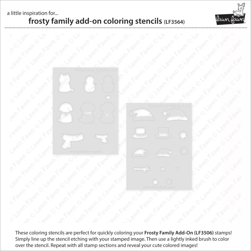 Frosty Family Add-On Coloring Stencils Lawn Fawn 1