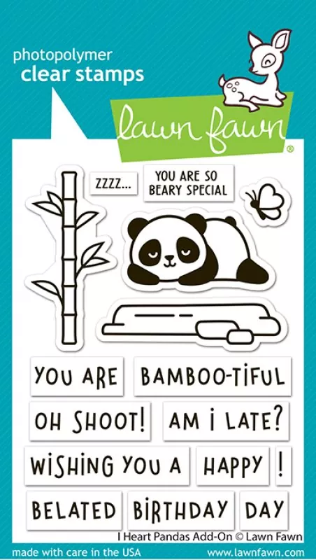 I Heart Pandas Add-On Clear Stamps Lawn Fawn