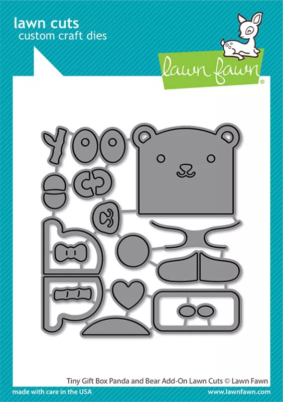 Tiny Gift Box Panda and Bear Add-On Dies Lawn Cuts Lawn Fawn