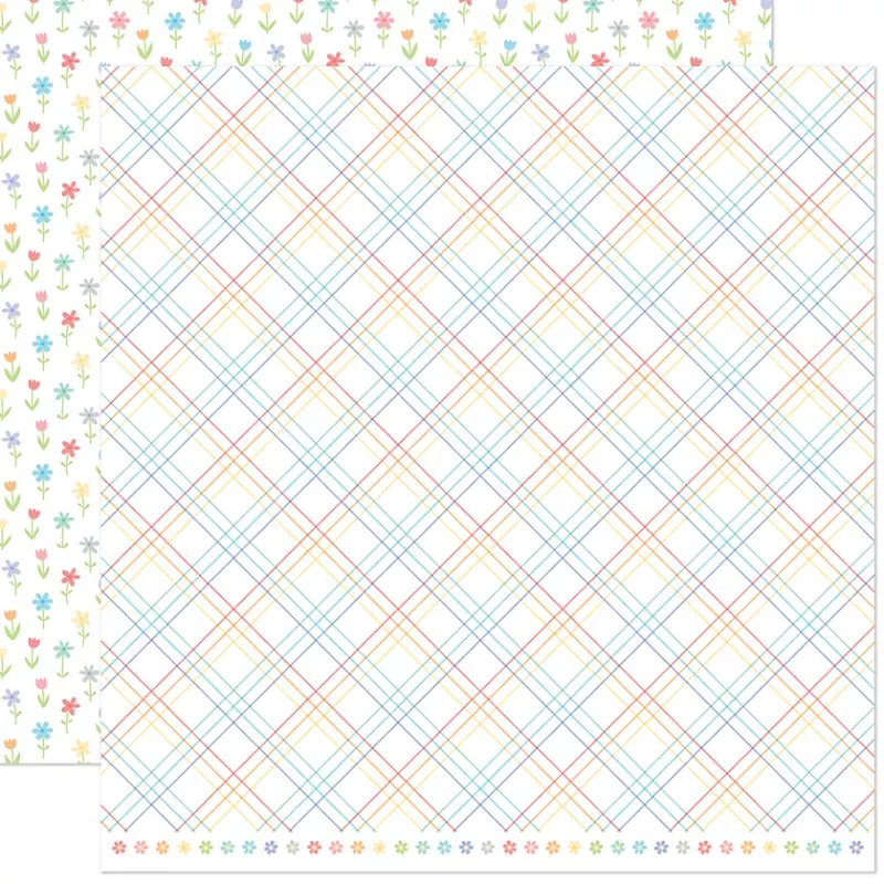 Bitsy Blooms Pansy lawn fawn scrapbooking paper 1