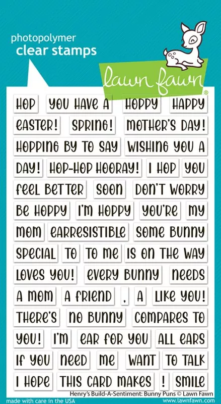 Henry's Build-a-Sentiment: Bunny Puns Clear Stamps Lawn Fawn