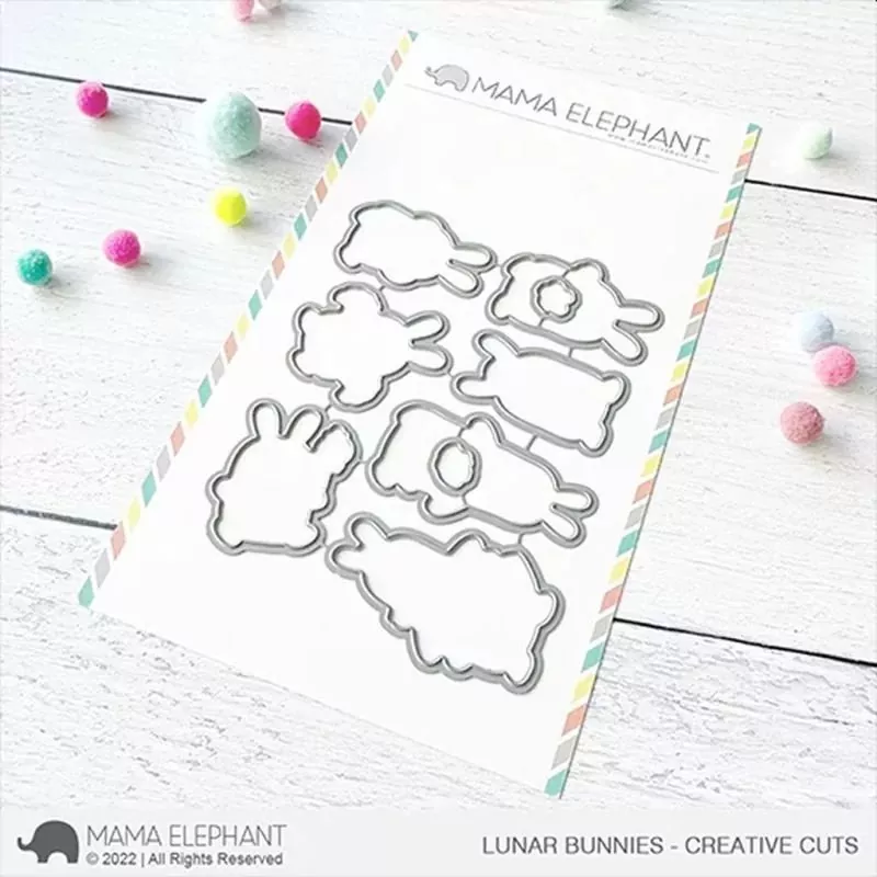 Lunar Bunnies Mama Elephant Stamp & Die Bundle 1