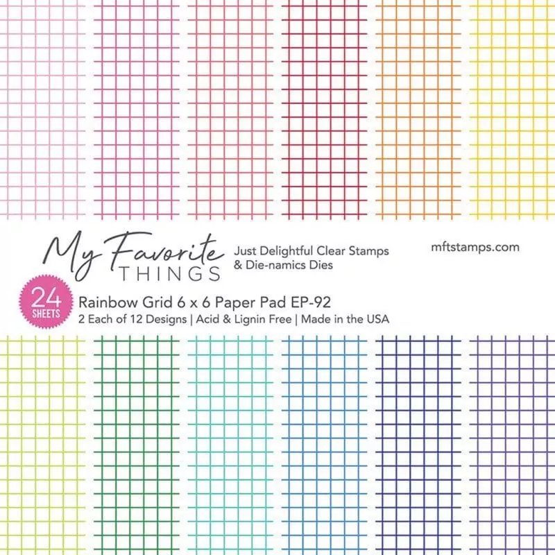 Rainbow Grid Paper Pad 6x6 Inch My Favorite Things