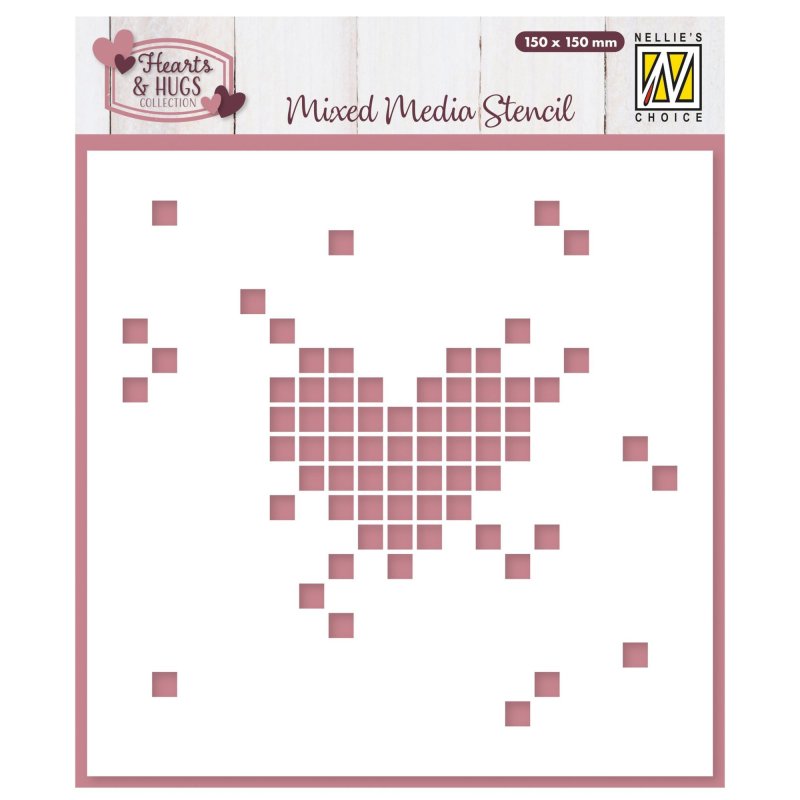 Nellie's Choice stencil Pixel Heart