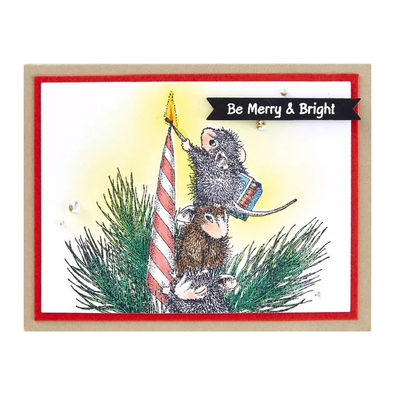 House-Mouse Holiday Glow Spellbinders Rubber Stamp 2