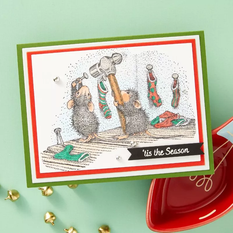 House-Mouse Merry Little Christmas Spellbinders Rubber Stamp 3