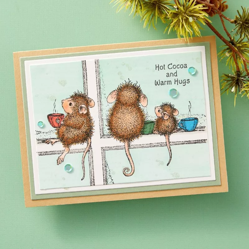 House-Mouse Hot Cocoa Day Spellbinders Rubber Stamp 3