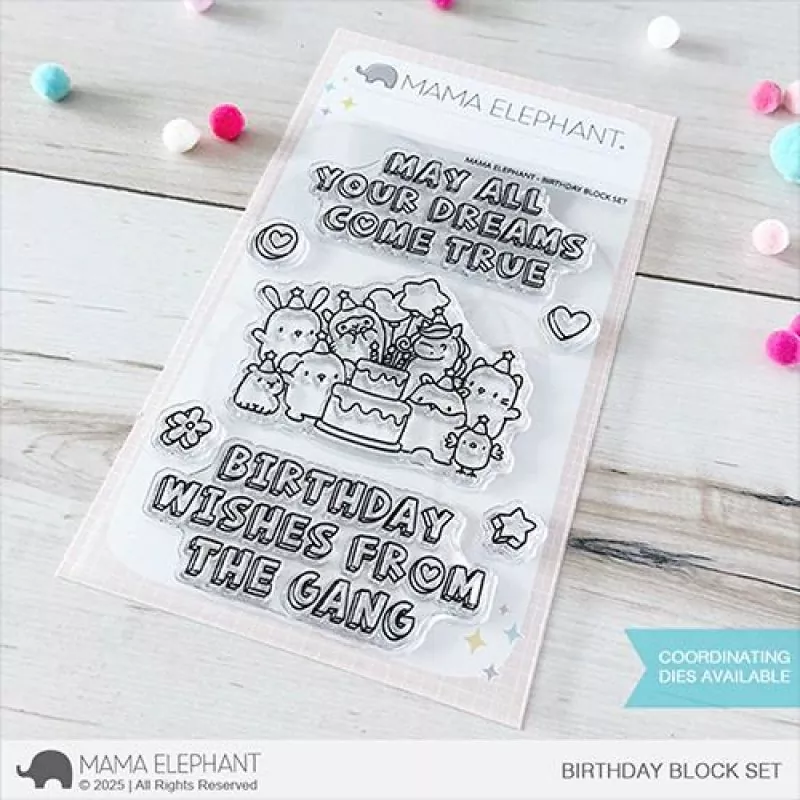 Birthday Block Set Clear Stamps Mama Elephant