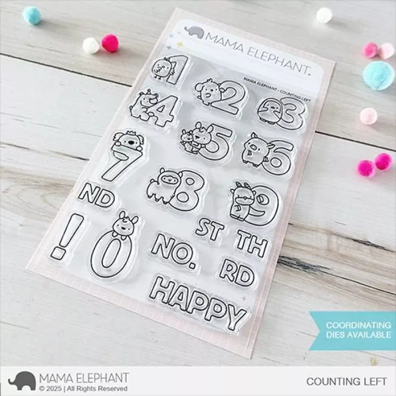 Counting Left Clear Stamps Mama Elephant