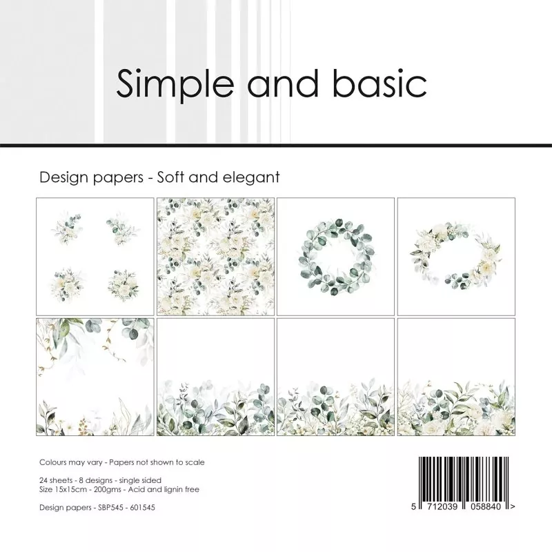 Simple and Basic Soft and Elegant 6x6 inch Paper Pack