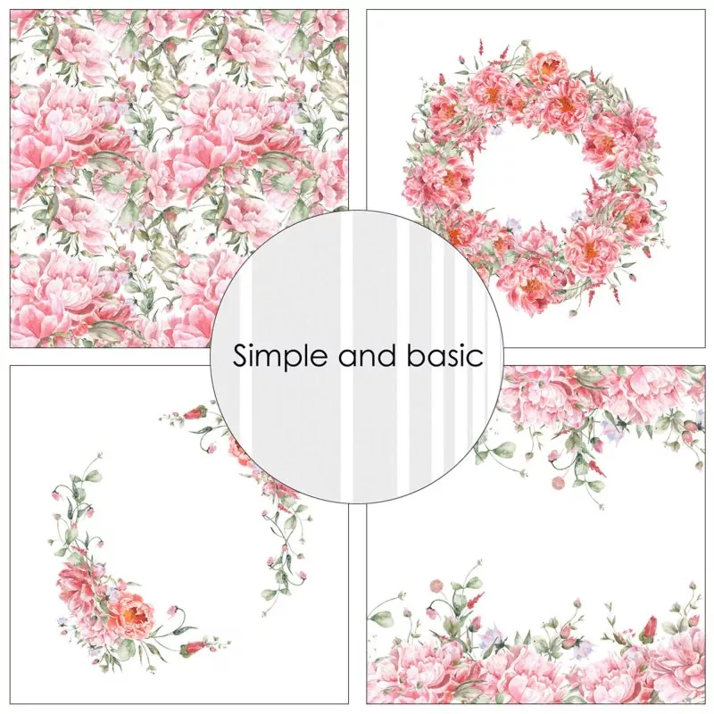 Simple and Basic Opulent Pink Flowers 6x6 inch Paper Pack 2