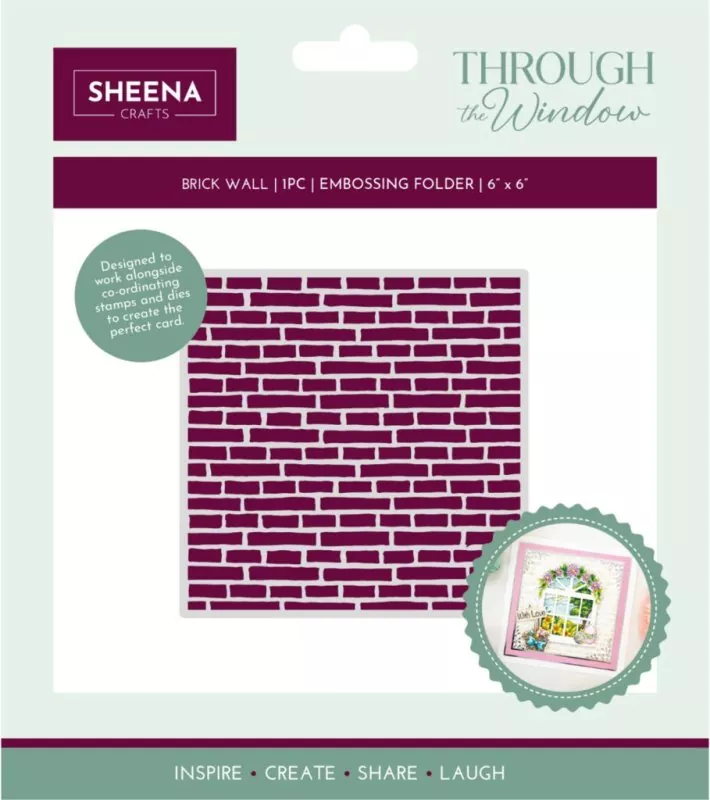 Through the Window Brick Wall Embossing Folder crafters companion