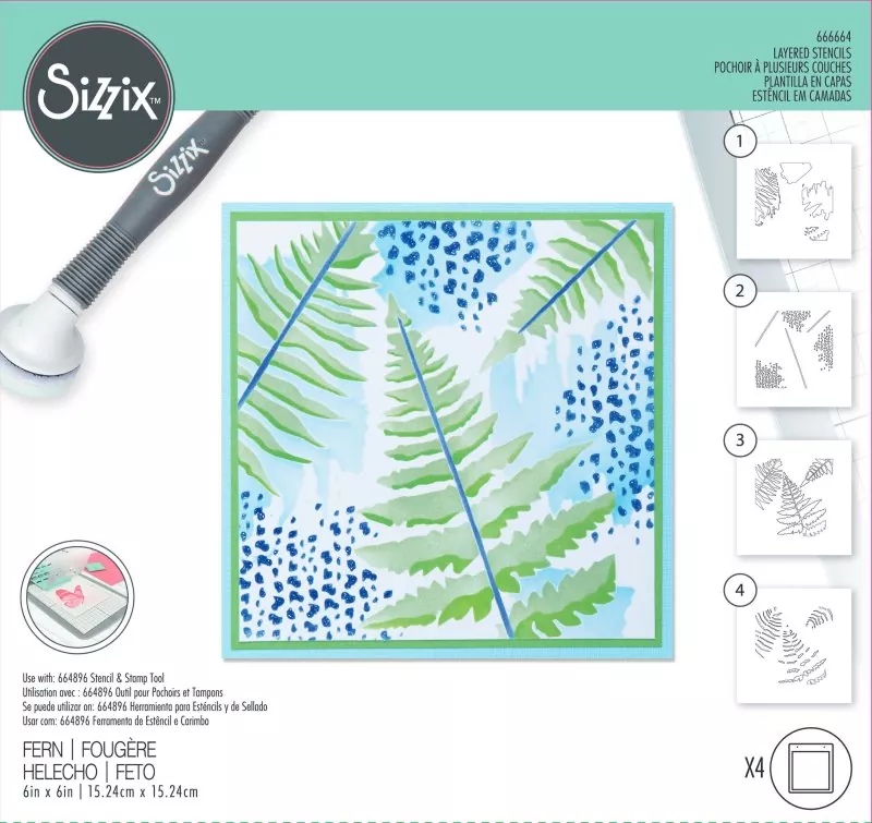 Fern Layered Stencils Sizzix