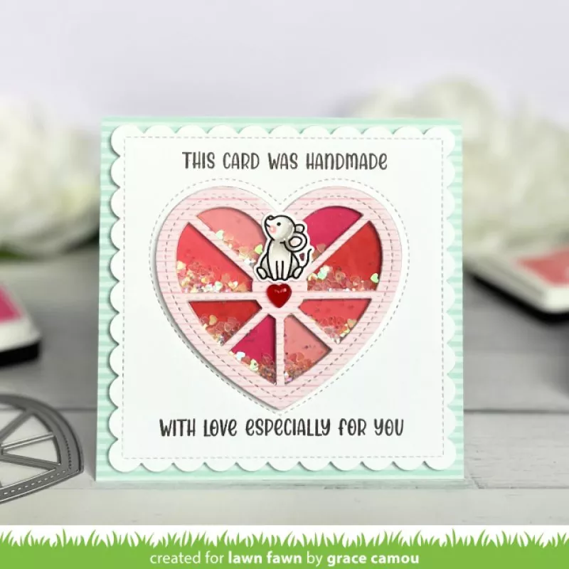 Stitched Happy Heart Geo Frame Dies Lawn Fawn 3