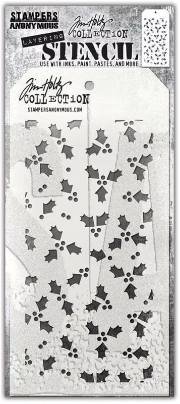 Tim Holtz Tiny Holly Layering Stencil Stampers Anonymous