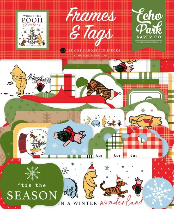 Winnie The Pooh Christmas Frames & Tags Die Cut Embellishment Echo Park Paper Co