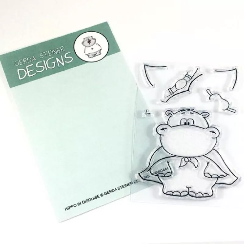 gsd444 gerda steiner designs clear stamps hippo in disguise