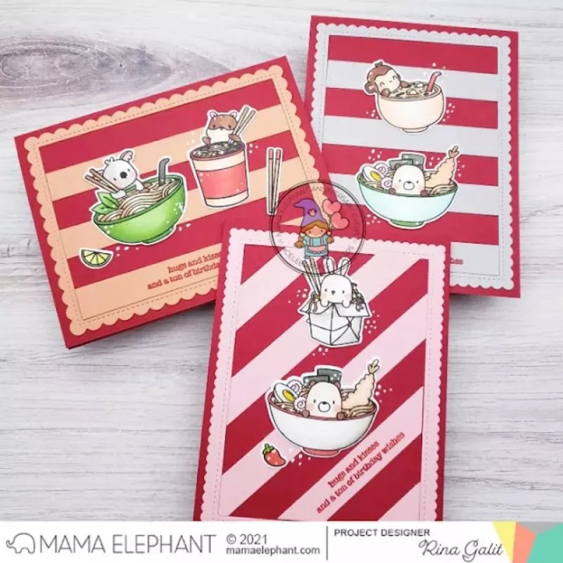 Oodles of Noodles Mama Elephant Stamp & Die Bundle 3