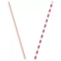 Paper Straws - pink/white - Rayher