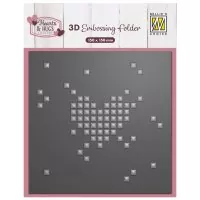 Pixel Heart 3D Embossing Folder from Nellie's Choice