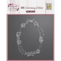 3-D Embossing Folder - Eggshaped Flower Wreath - Nellie's Choice