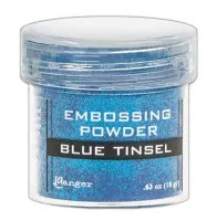 Embossing Powder Blue Tinsel Ranger