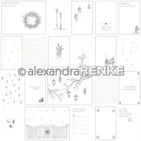Kärtchenbogen Florale Weihnachten Blau - Scrapbooking Paper - Alexandra Renke - 12"x12"