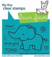 Elphie Selfie Flip-Flop - Clear Stamps - Lawn Fawn