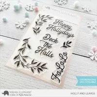 Holly and Leaves Clear Stamps Mama Elephant