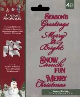Vintage Snowman - Seasonal Sentiments - Dies - Crafters Companion